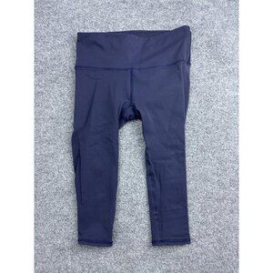 Lululemon Pants Womens Small Blue High Rise Crop Mesh Panel Leggings Yoga